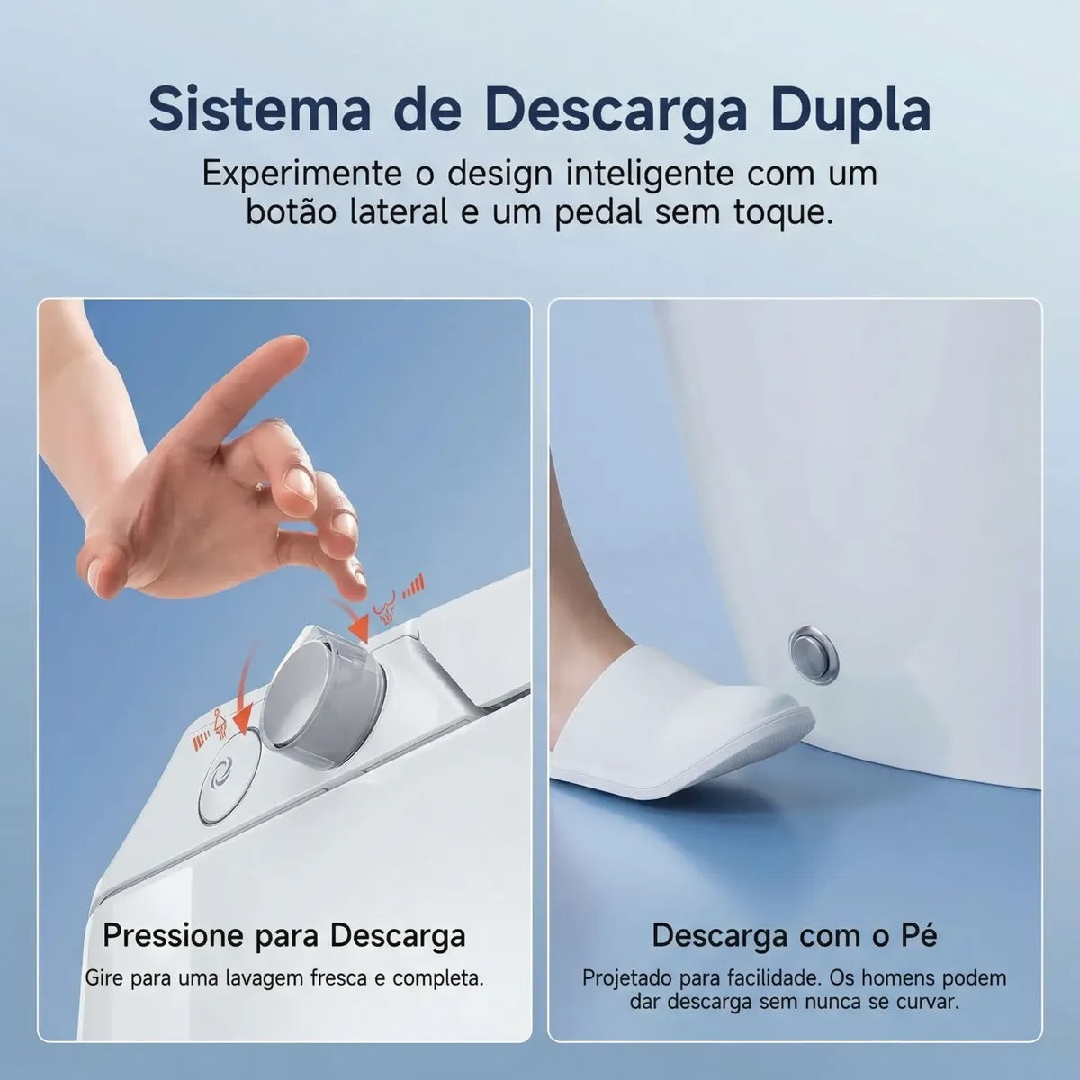 Dê descarga sem encostar a mão
