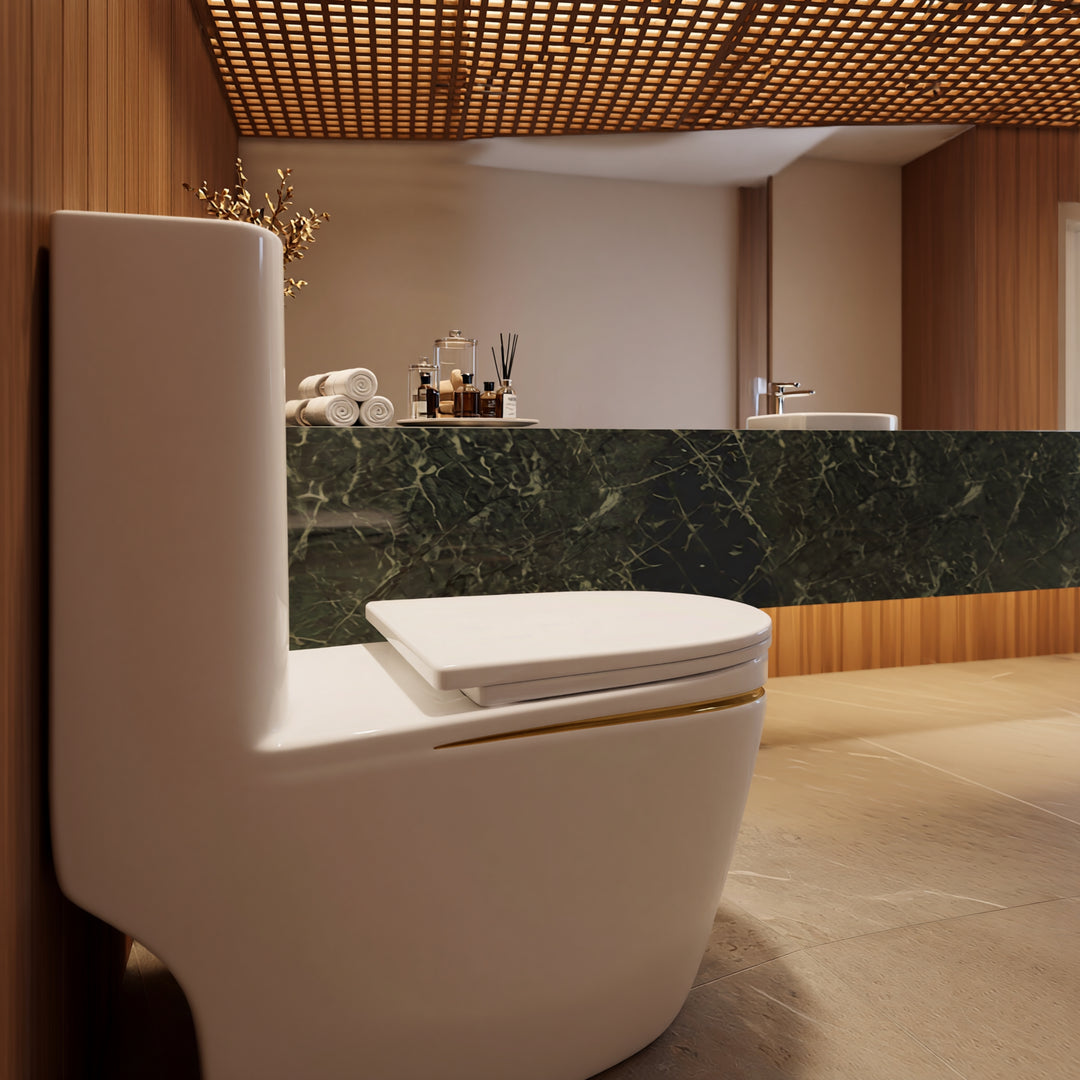Vaso Sanitário Monobloco Premium Dourado Grammes OSLO - Foto 4