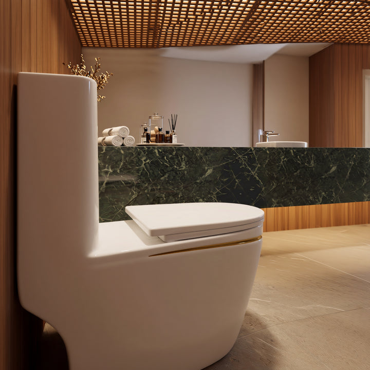 Vaso Sanitário Monobloco Premium Dourado Grammes OSLO - Foto 4