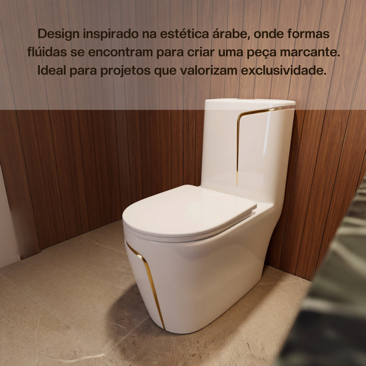 Vaso Sanitário Monobloco Premium Dourado Grammes OSLO - Foto 5
