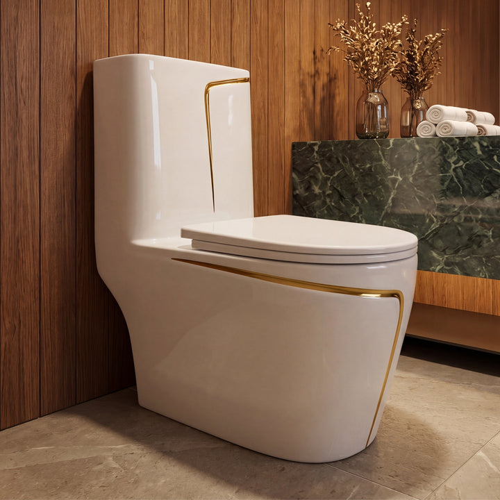 Vaso Sanitário Monobloco Premium Dourado Grammes OSLO - Foto 6