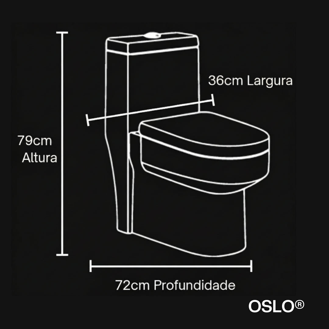 Vaso Sanitário Monobloco Compacto Héstia OSLO - Foto 6