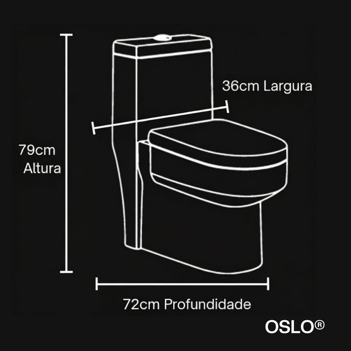 Vaso Sanitário Monobloco Compacto Héstia OSLO - Foto 6