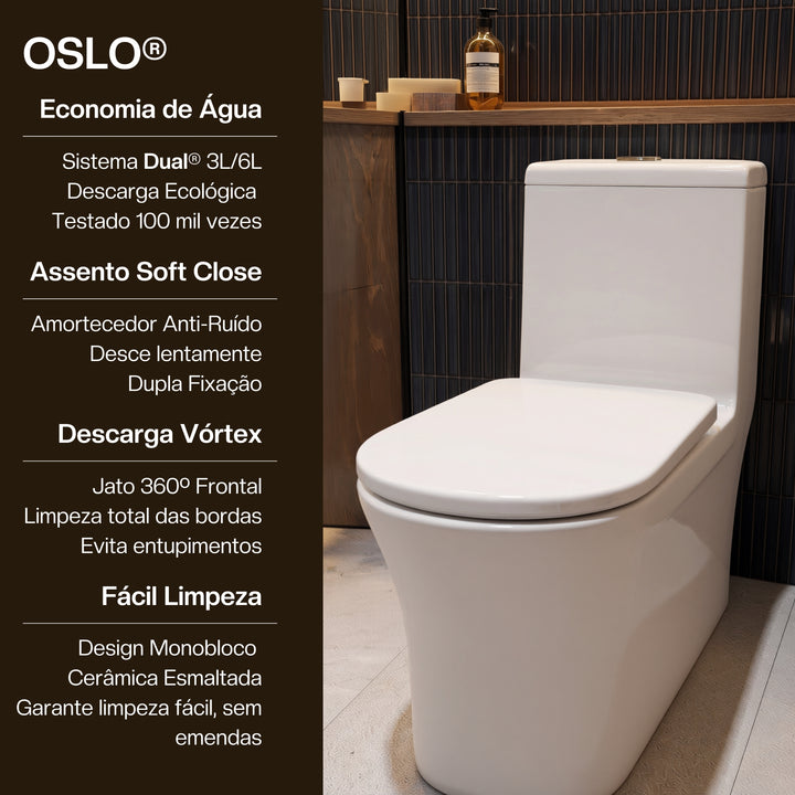 Vaso Sanitário Monobloco Premium Naxos OSLO - Foto 3